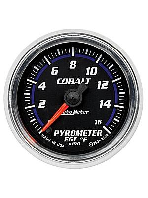 Auto Meter Cobalt Series Pyrometer Gauge 0-1600F